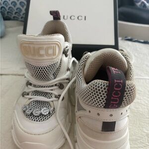 Gucci  White Sneakers Ladies 7 Europe 37 in original box.
